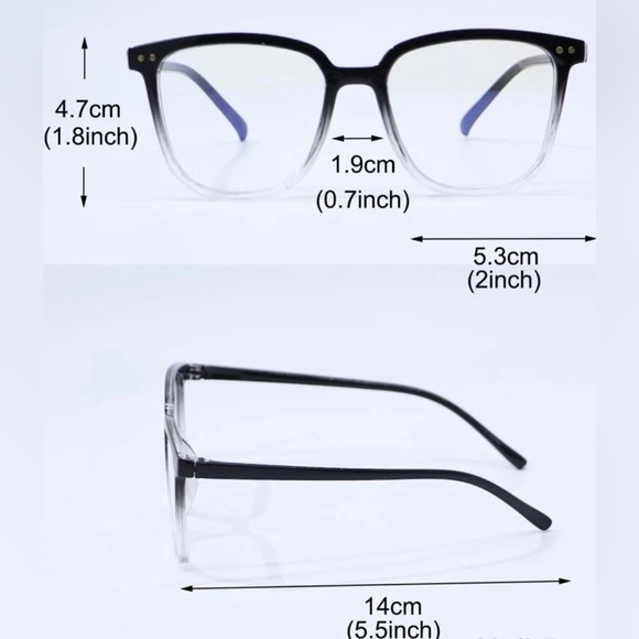 New “blue light”(rounded square)glasses with case for women.Color-black/white🤍 - Picture 11 of 13